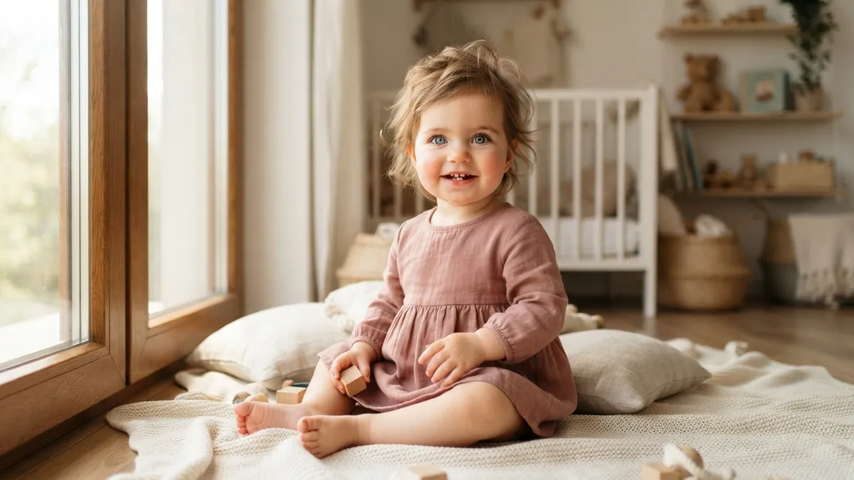 Baby Girl Looking At Camera