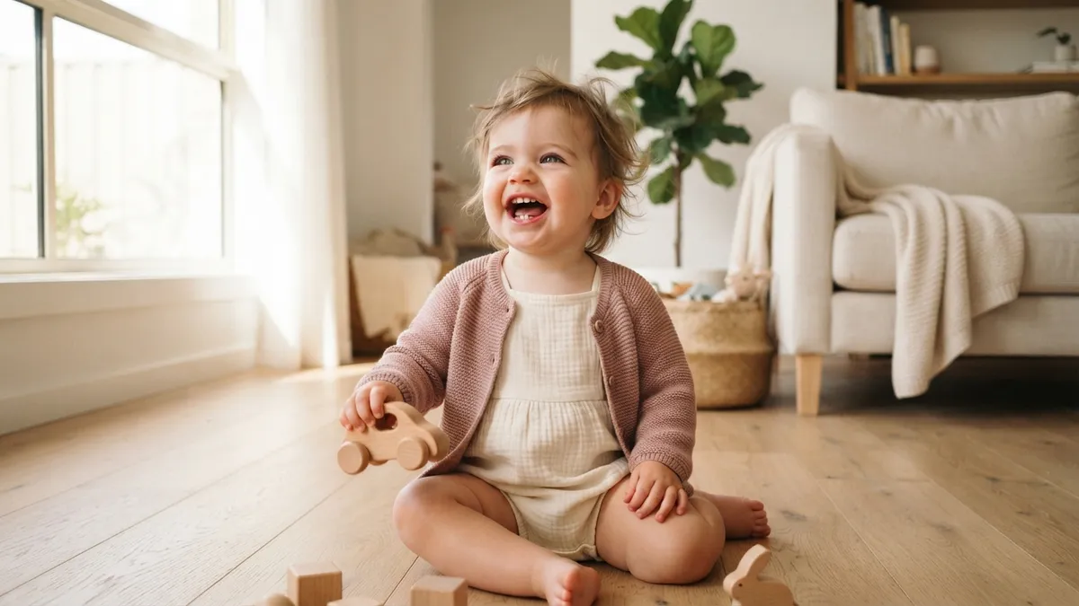 Baby Girl Playing With Toy
