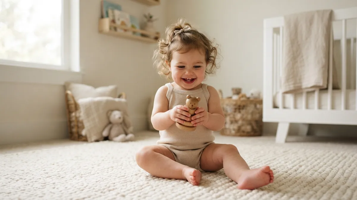 Toddler Girl Playing With Toy