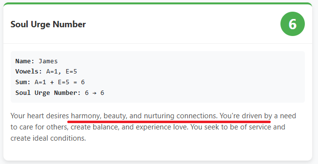 Soul Urge Number calculator